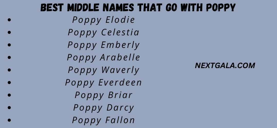 Best Middle Names That Go with Poppy