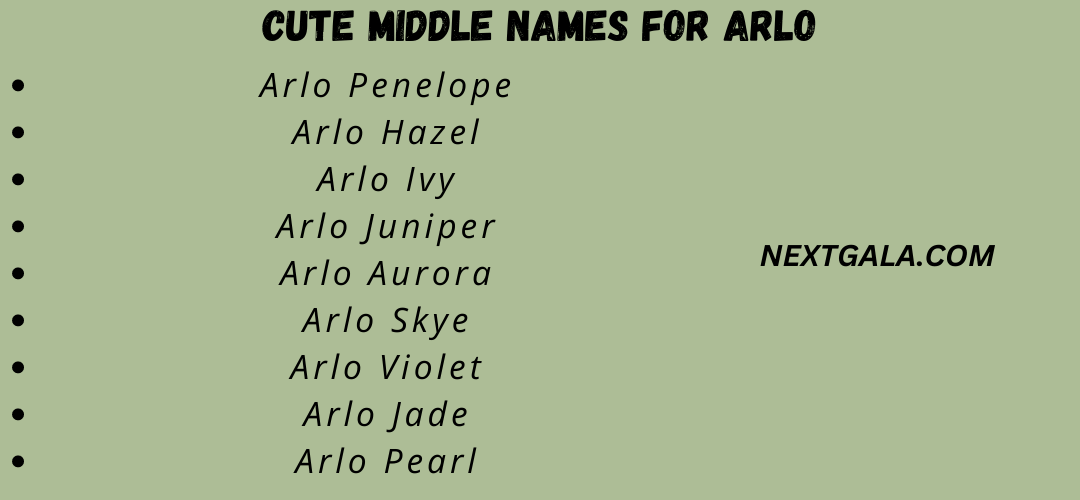 Cute Middle Names for Arlo