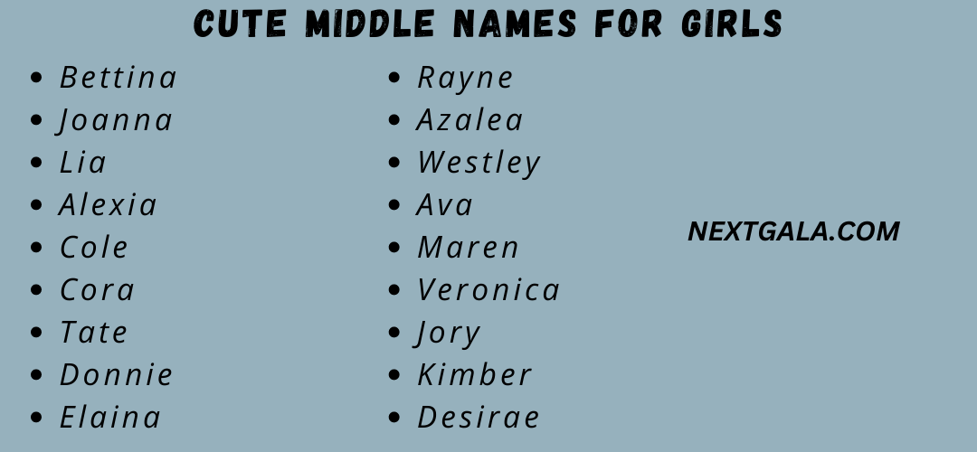 Cute Middle Names for Girls