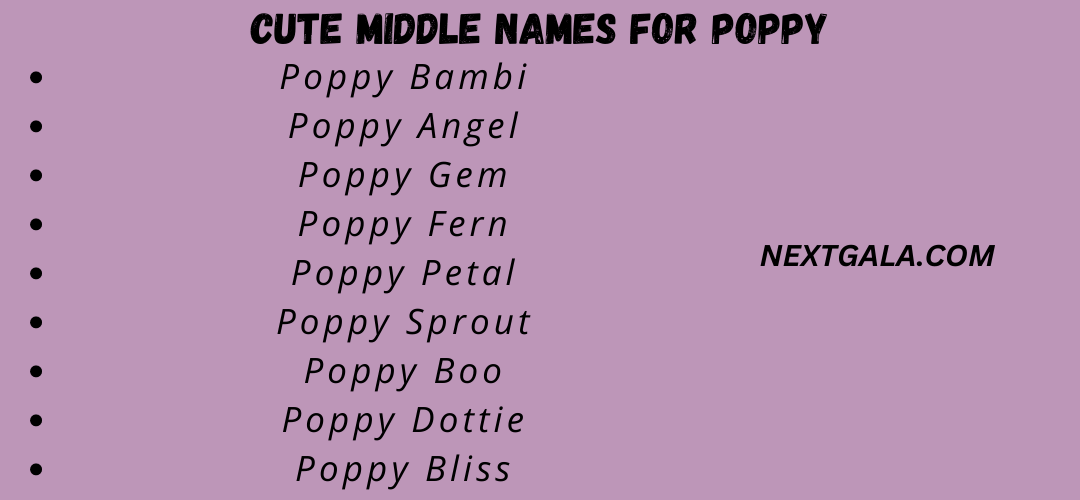 Cute Middle Names for Poppy