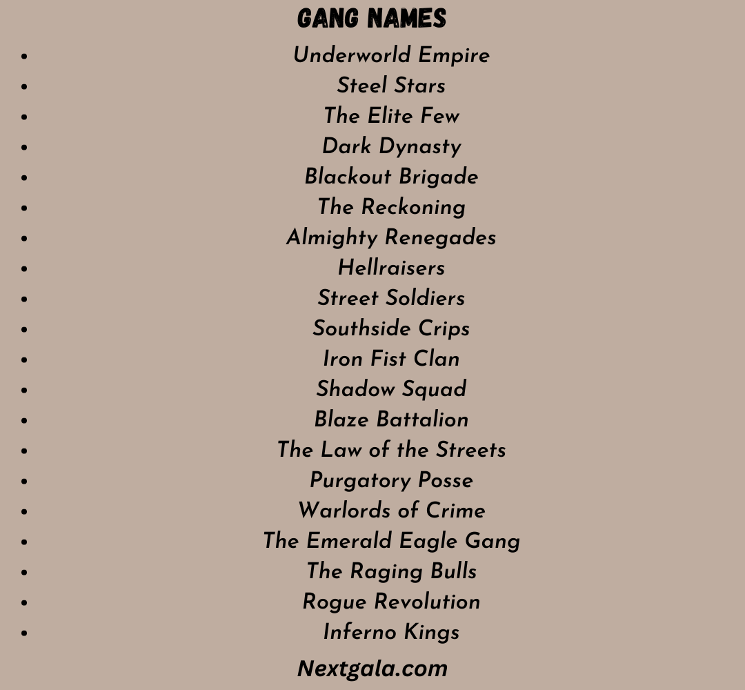 Gang Names