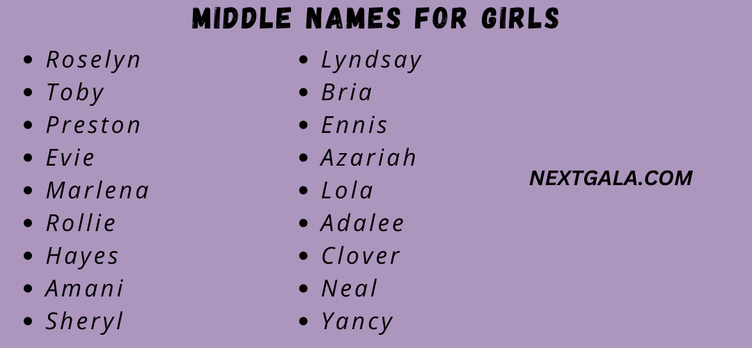 Middle Names for Girls