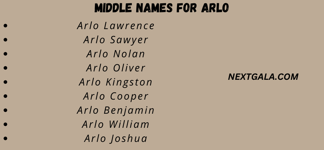 Middle Names for Arlo