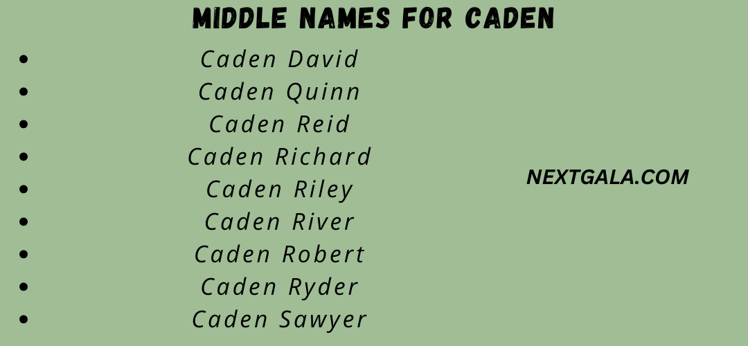 Middle Names for Caden