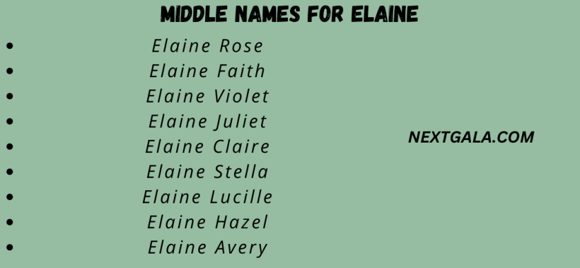 Middle Names for Elaine