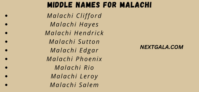 Middle Names for Malachi