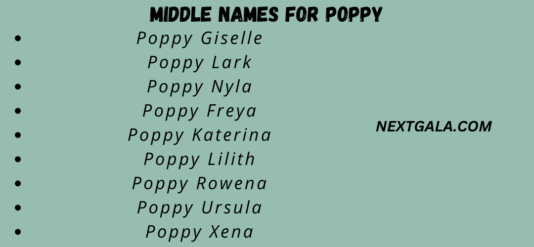 Middle Names for Poppy
