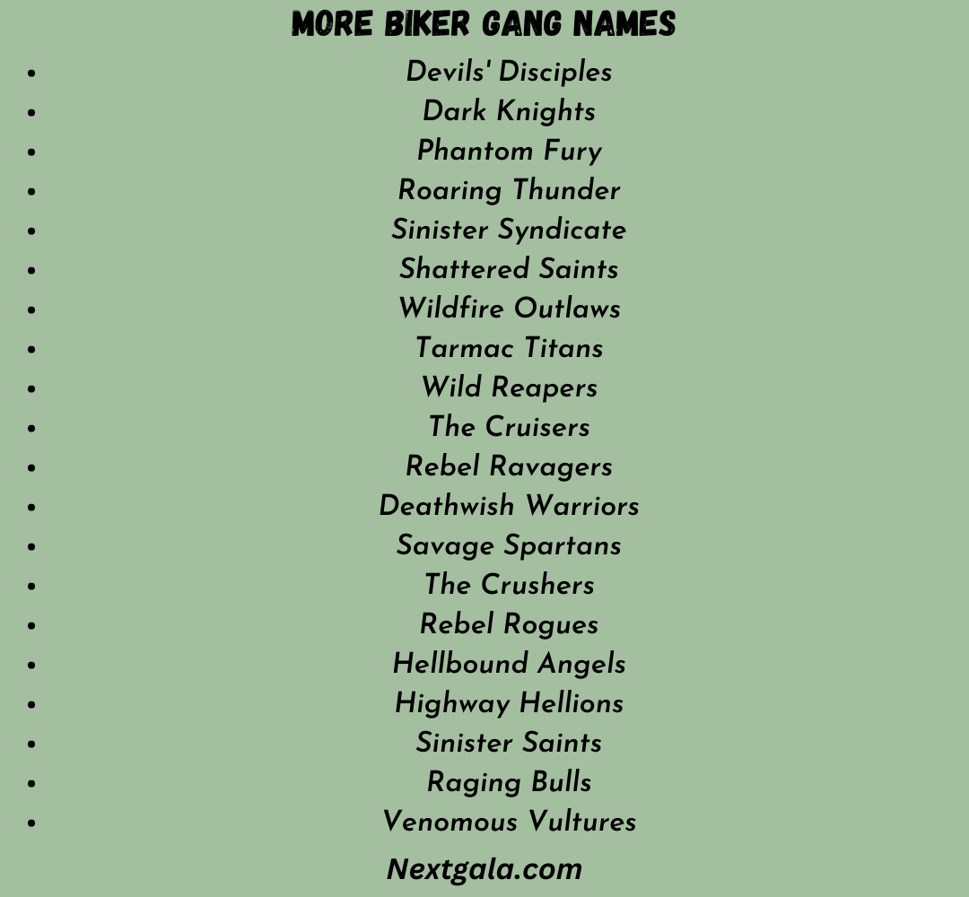 Biker Gang Names