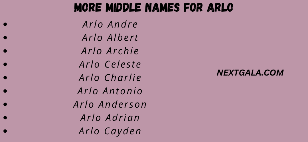 Middle Names For Arlo