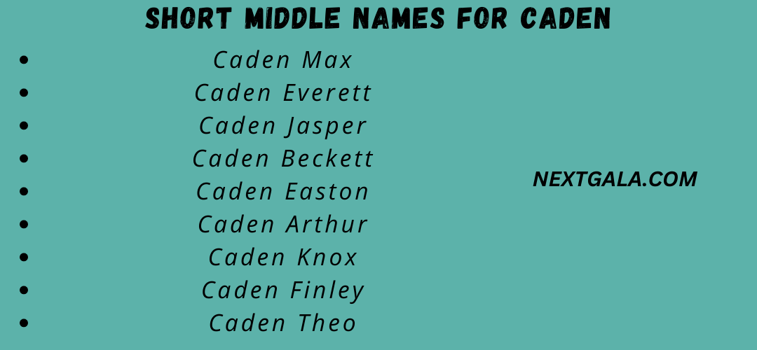 Short Middle Names for Caden