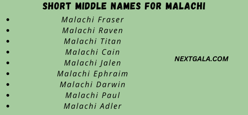 Middle Names for Malachi