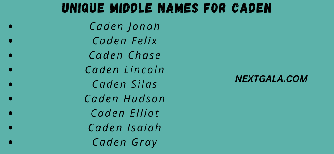 Unique Middle Names for Caden