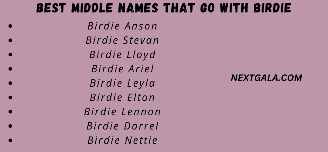 Best Middle Names That Go With Birdie