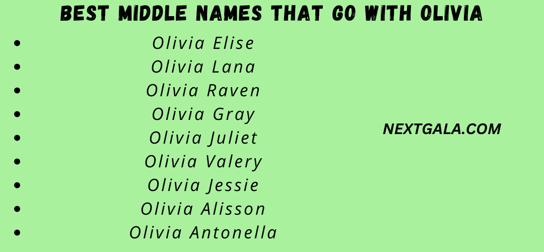 Best Middle Names That Go With Olivia