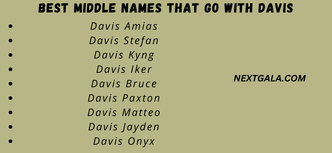 Best Middle Names That Go with Davis