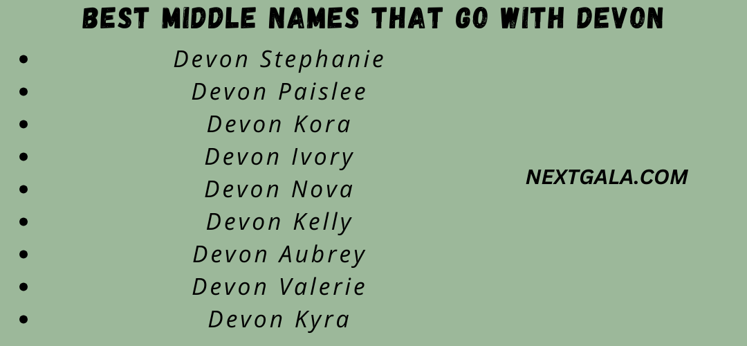 Best Middle Names That Go with Devon