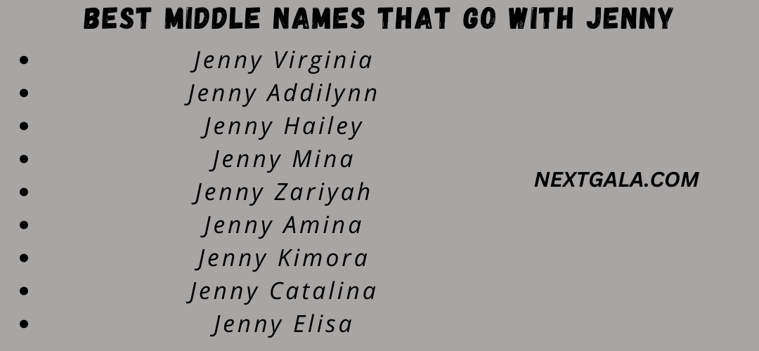 Best Middle Names That Go with Jenny