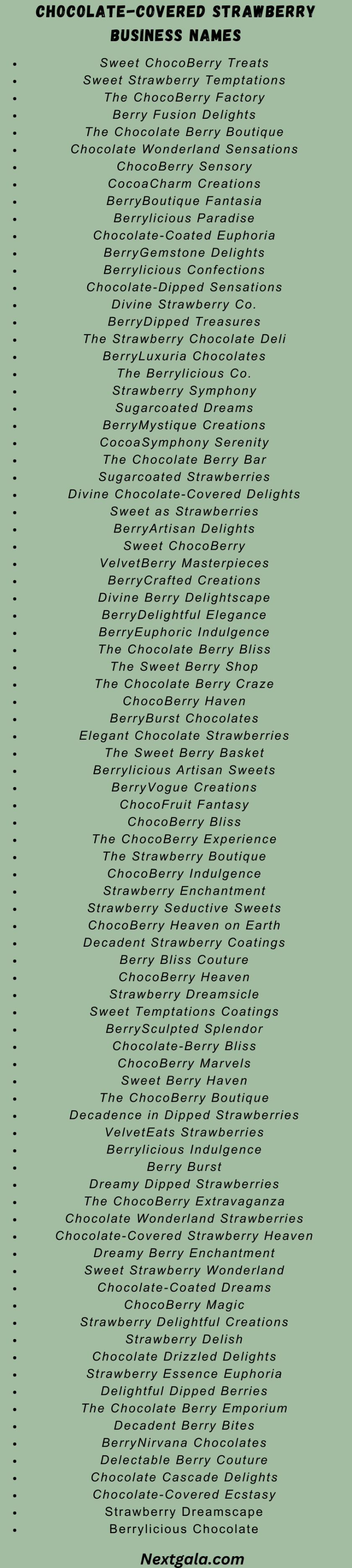 Chocolate-Covered Strawberry Business Names