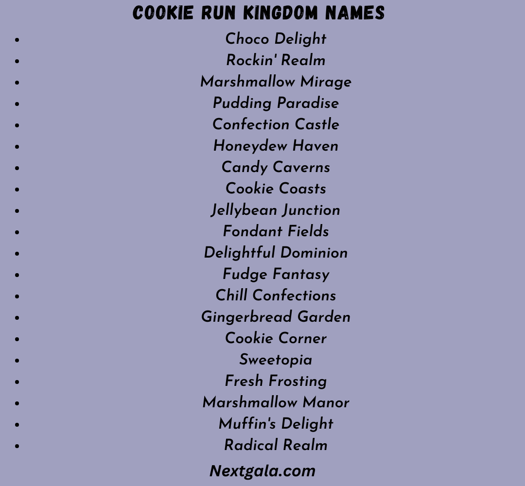 Cookie Run Kingdom Names
