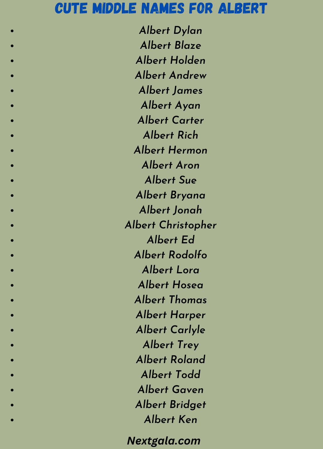 Cute Middle Names for Albert