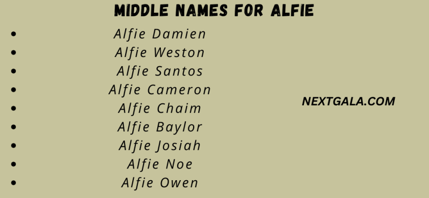 Middle Names For Alfie