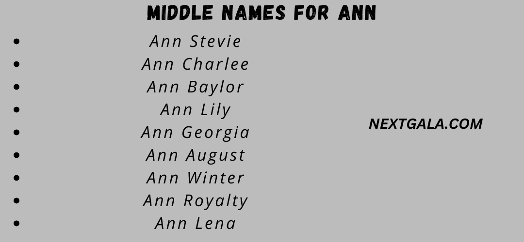 Middle Names For Ann