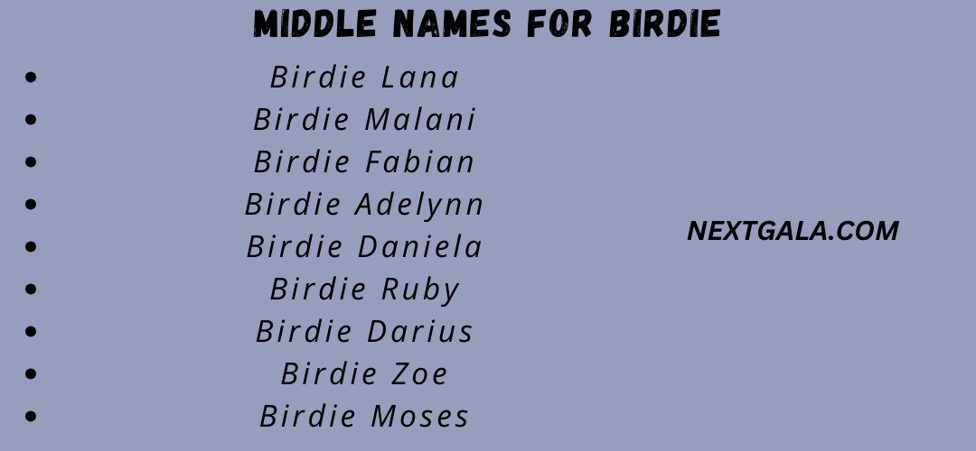Middle Names For Birdie