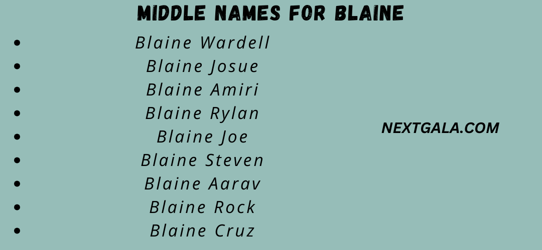 Middle Names For Blaine