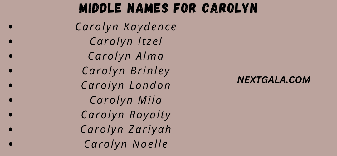 Middle Names For Carolyn