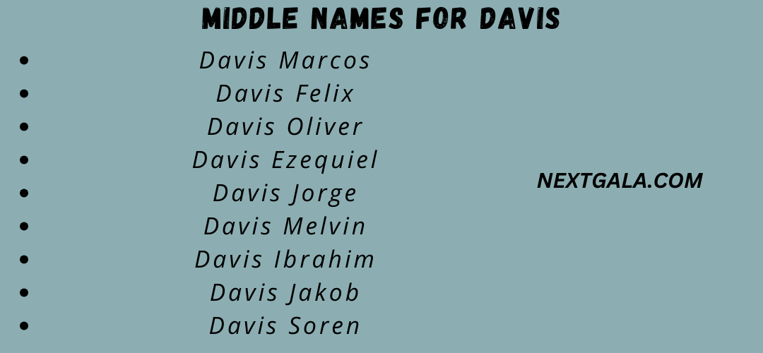 Middle Names For Davis