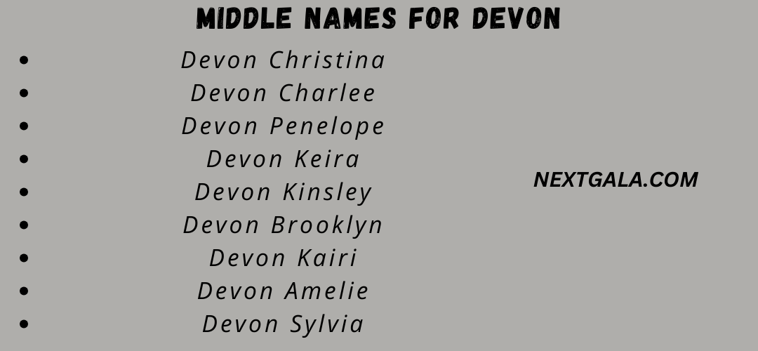 Middle Names For Devon