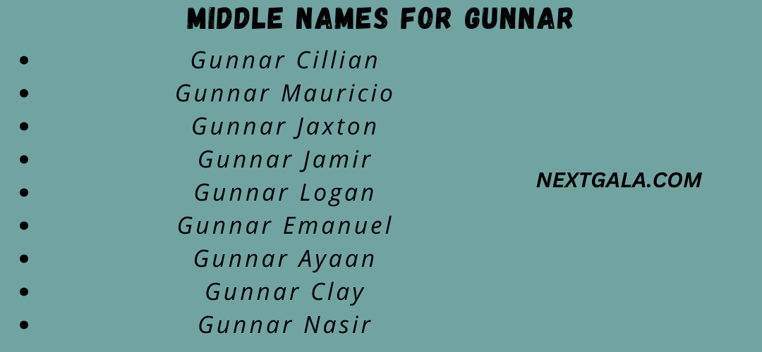 Middle Names For Gunnar