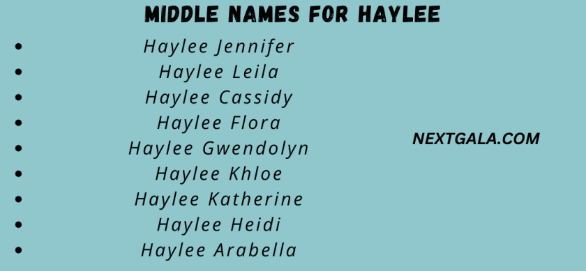 Middle Names For Haylee