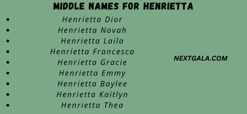 Middle Names For Henrietta