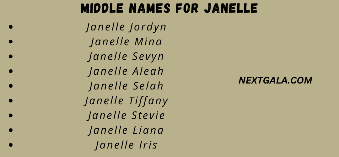 Middle Names For Janelle