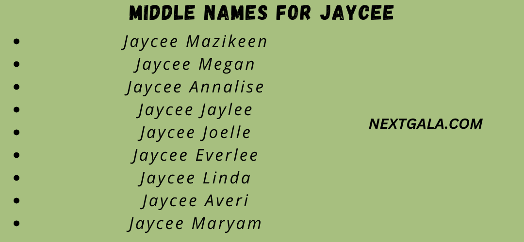 Middle Names For Jaycee