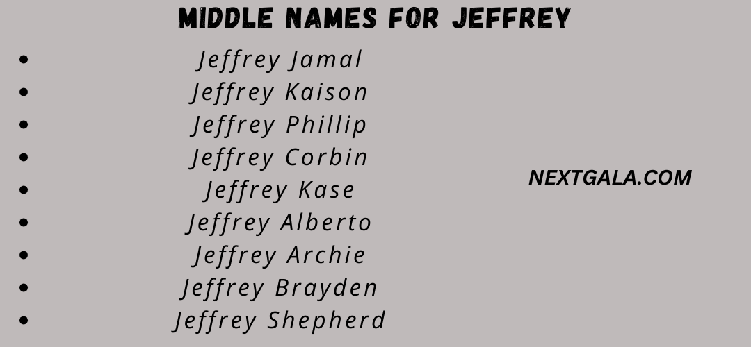 Middle Names For Jeffrey