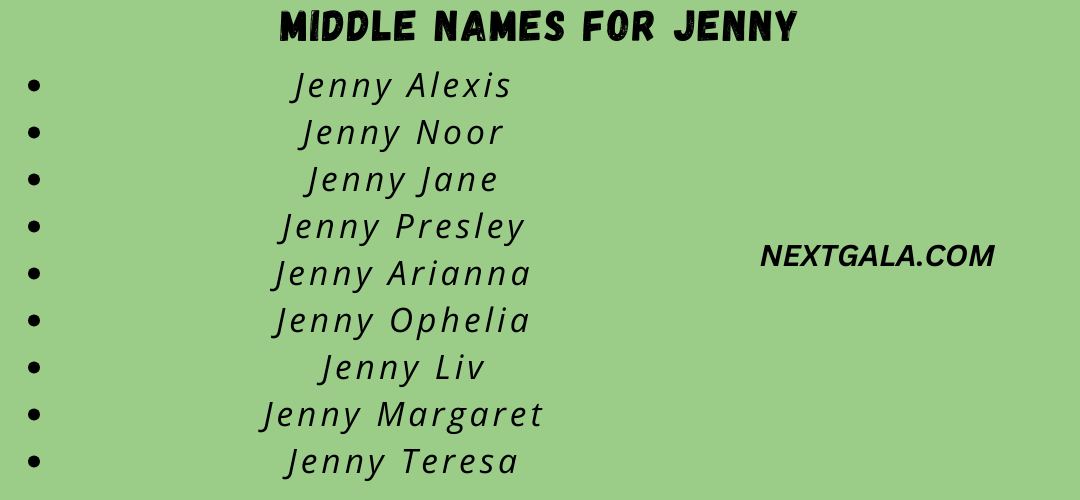 Middle Names For Jenny