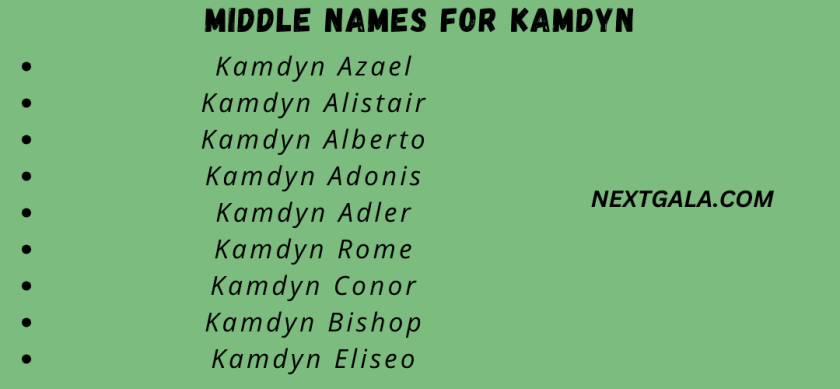 Middle Names For Kamdyn