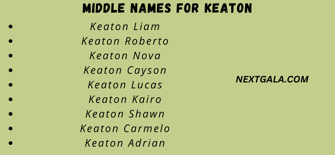 Middle Names For Keaton