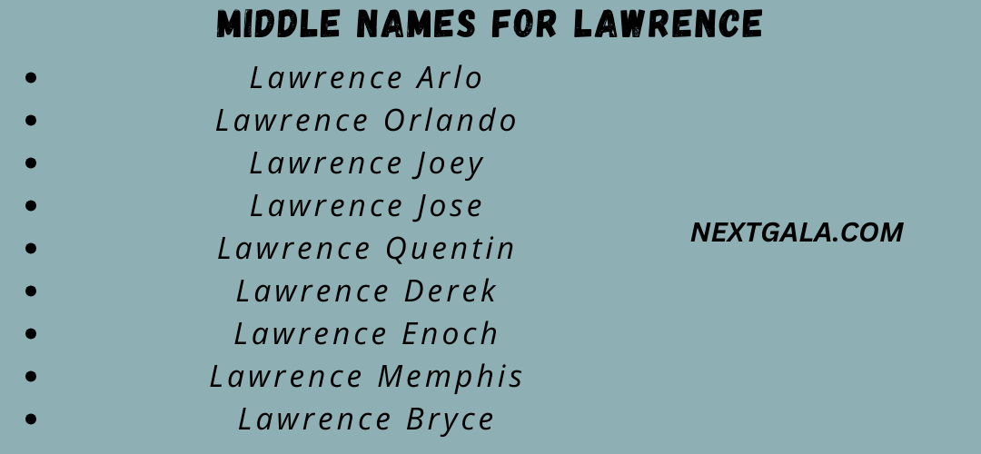 Middle Names For Lawrence