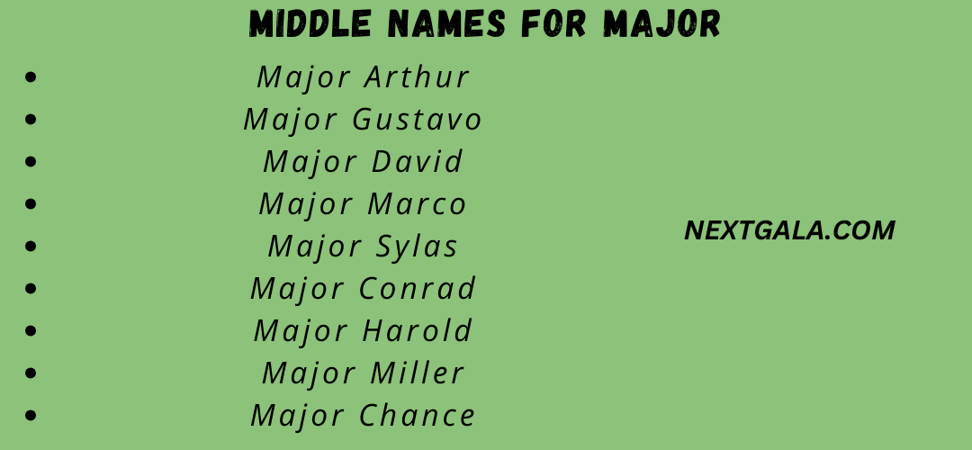 Middle Names For Major