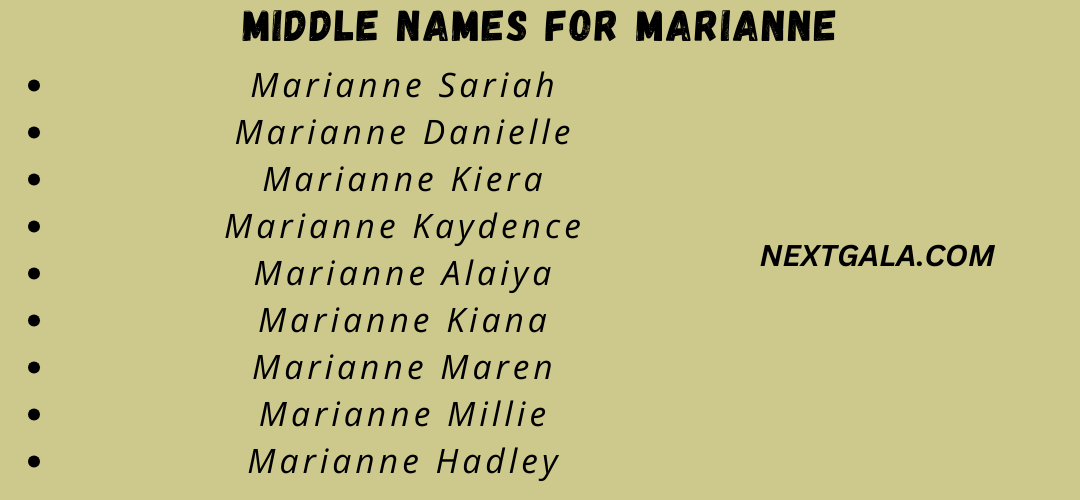 Middle Names For Marianne