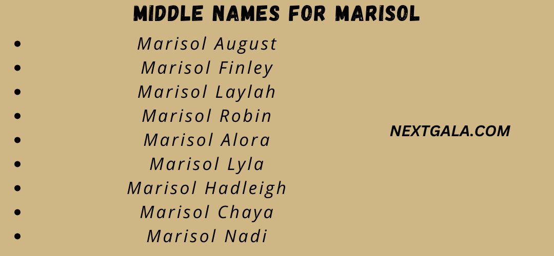 Middle Names For Marisol