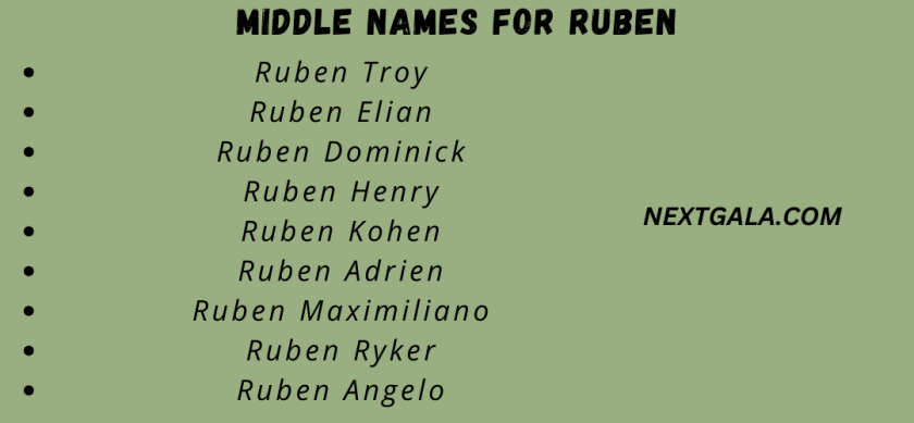 Middle Names For Ruben