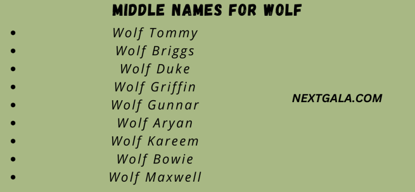 Middle Names For Wolf