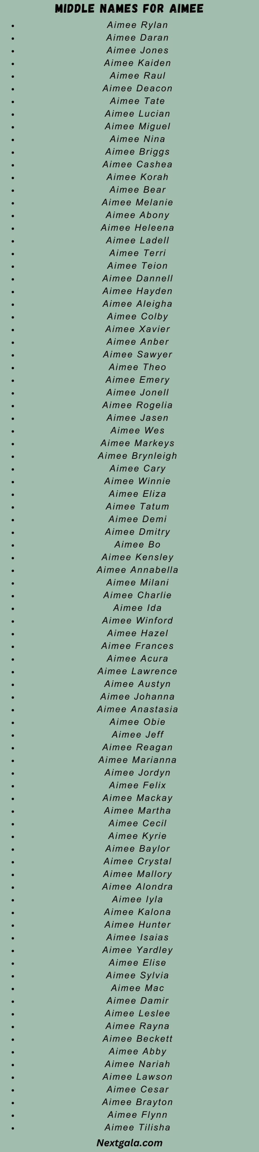 Middle Names for Aimee