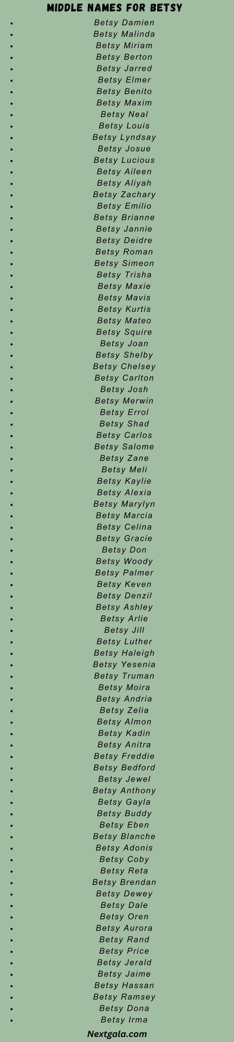 Middle Names for Betsy