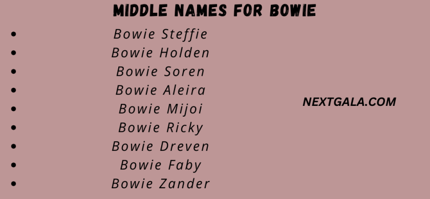 Middle Names for Bowie