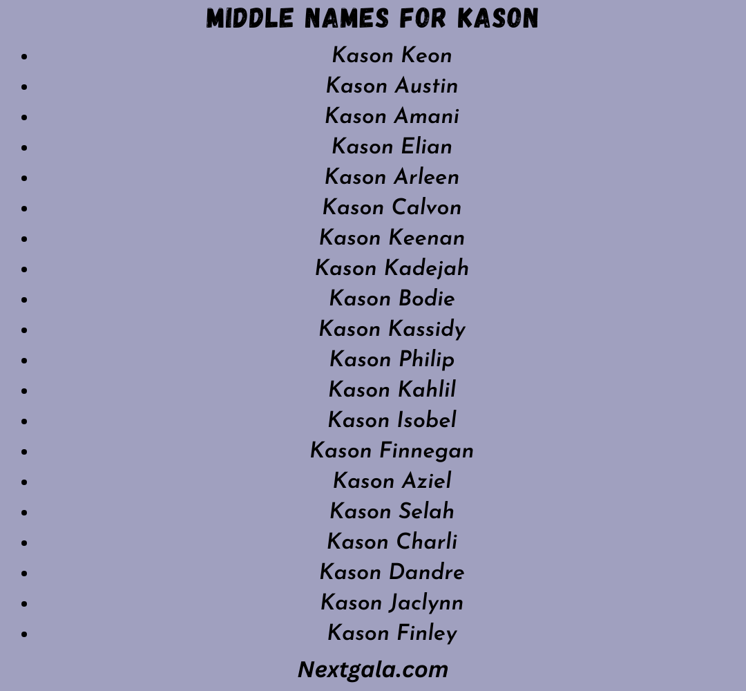 Middle Names For Kason